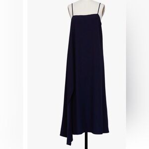 HELMUT LANG
Navy Side Drape Slip Dress Medium Black